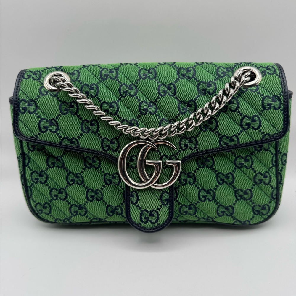 Gucci GG Canvas Small Marmont Matelassê Shoulder bag. - Picture 2 of 15